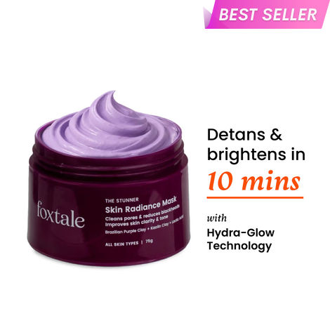 Buy Foxtale De-Tan Skin Radiance Mask, With Lactic Acid, Brazilian Purple Clay & Kaolin Clay 75 gm-Purplle