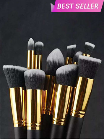 Buy Ronzille Professional Premium Makeup brush Set of 10 Black (Colour may vary)-Purplle