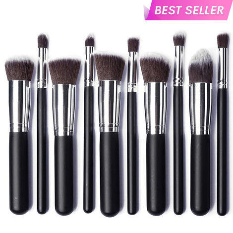 Buy Ronzille Professional Premium Makeup brush Set of 10 Black-Purplle