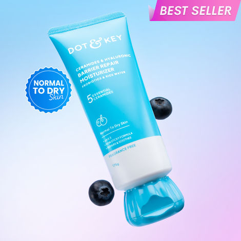 Buy Dot & Key Ceramides & Hyaluronic&nbsp;Barrier Repair Moisturizer&nbsp;with Probiotics & Rice Water | Barrier Repair Face Cream with 5 essential ceramides, Suitable for Dry, Combination & Sensitive Skin - 175g&nbsp;-Purplle
