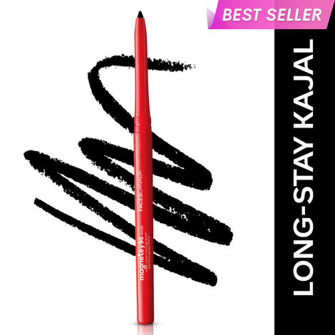 Buy FACES CANADA Magneteyes Kajal - Black, 0.35g | 24HR Long Stay | One Stroke Smooth Glide | Waterproof, Smudgeproof & Fadeproof | Almond Oil & Vitamin E-Purplle