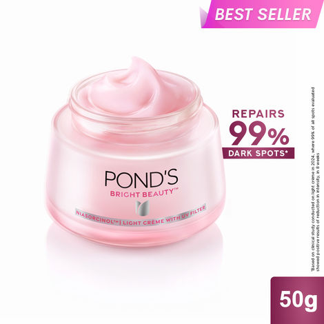Buy Pond's Bright Beauty Light Cream with UV Filter | Niasorcinol | Boosts glow and enhances skin radiance | Niacinamide | Fades Dark Spots, Brightens Skin, 50 gm-Purplle