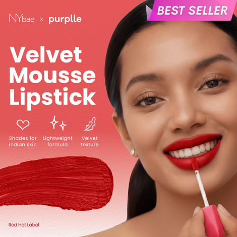 Buy NY Bae Velvet Mousse Liquid Lipstick - Red Hot Rebel 01 (6.5 ml) | Velvet Matte Finish | Transferproof | Smudgeproof | Ultra Light | Smooth | Moisturising Red Lipstick-Purplle