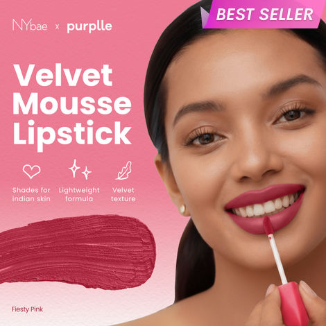 Buy Velvet Mousse Liquid Lipstick- Feisty Pink 05 (6.5 ml) | Velvet Matte Finish | Transferproof | Smudgeproof | Ultra Light | Smooth | Moisturising Pink Lipstick-Purplle