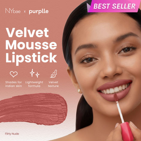 Buy NY Bae Velvet Mousse Liquid Lipstick - Flirty Nude 07 (6.5 ml) | Velvet Matte Finish | Transferproof | Smudgeproof | Ultra Light | Smooth | Moisturising Nude Lipstick-Purplle