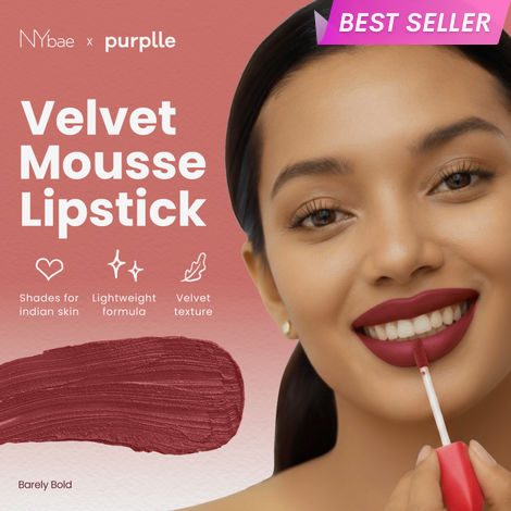 Buy NY Bae Velvet Mousse Liquid Lipstick - Barely Bold 08 (6.5 ml) | Velvet Matte Finish | Transferproof | Smudgeproof | Ultra Light | Smooth | Moisturising Nude Lipstick-Purplle