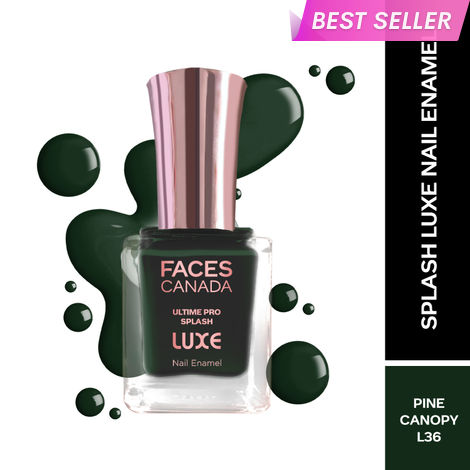 Buy FACES CANADA Ultime Pro Splash Luxe Nail Enamel - Pine Canopy (L36), 12 ml | Glossy Finish | Quick Drying | Long Lasting | High Shine | Chip Defiant | Even-Finish | Vegan | Non-Toxic | Ethanol-Free-Purplle