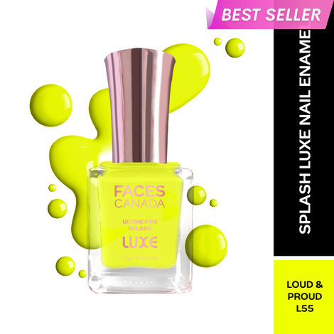 Buy FACES CANADA Ultime Pro Splash Luxe Nail Enamel - Loud & Proud (L55), 12 ml | Glossy Finish | Quick Drying | Long Lasting | High Shine | Chip Defiant | Even-Finish | Vegan | Non-Toxic | Ethanol-Free-Purplle