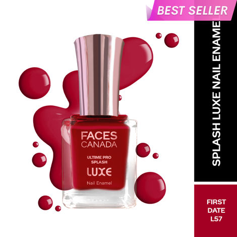 Buy FACES CANADA Ultime Pro Splash Luxe Nail Enamel - First Date (L57), 12 ml | Glossy Finish | Quick Drying | Long Lasting | High Shine | Chip Defiant | Even-Finish | Vegan | Non-Toxic | Ethanol-Free-Purplle