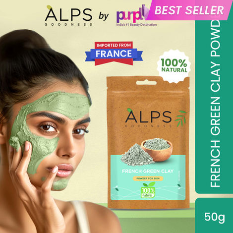 Buy Alps Goodness French Green Clay Powder (50 gm)| 100% Natural Powder | Clay Mask for pores tightening | Clay Mask for face | Detoxifying Clay Mask-Purplle