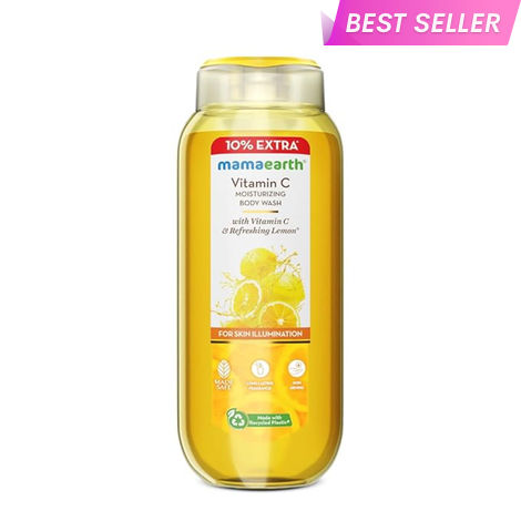 Buy Mamaearth Vitamin C Moisturizing Body Wash with Vitamin C & Refreshing Lemon Scent for Skin Illumination- 275 ml | Deeply Cleanses | Intensely Moisturizes | Long-Lasting Fragrance | Radiant Glow | All Skin Types-Purplle