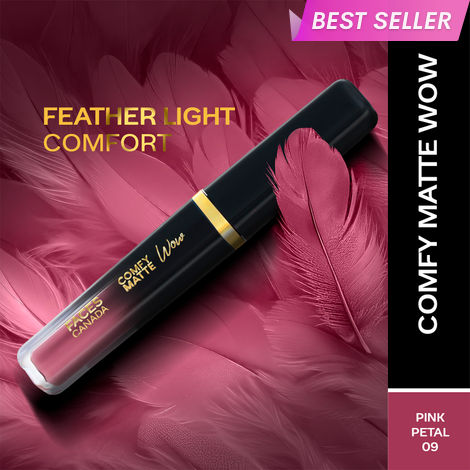 Buy FACES CANADA Comfy Matte Wow Liquid Lipstick Pink Petal 09, (3.8 ml) | One Swipe Application | Highly Pigmented | Comfortable Wear | Glides Smoothly | Long Lasting | Transferproof-Purplle