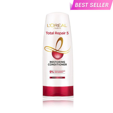 Buy L'Oreal Paris Total Repair 5 Conditioner Restores Damaged Hair Powered by Keratin XS Technology 180 ml-Purplle