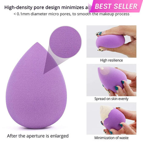 Buy Ronzille Professional Premium Makeup Puff Sponge Pack Of 2 Multicolor-Purplle