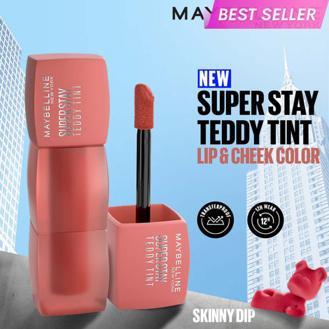 Buy Maybelline New York Superstay Teddy Tint - Lip and Cheek Color | Skinny Dip, 5 ml-Purplle