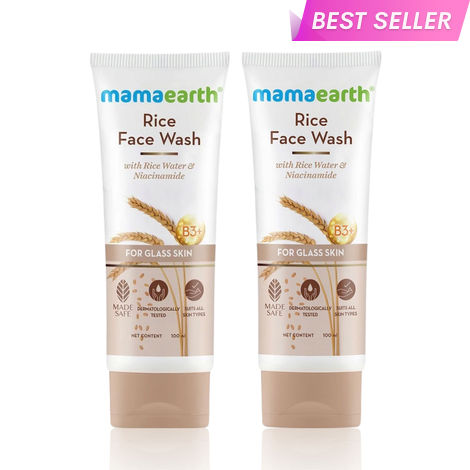 Buy Mamaearth Rice Face Wash with Rice Water & Niacinamide for Glass Skin (Pack of 2) (100 ml)-Purplle