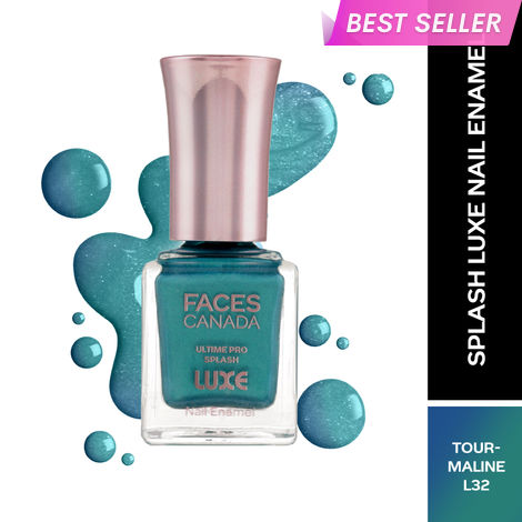 Buy FACES CANADA Ultime Pro Splash Luxe Nail Enamel - Tourmaline (L32), 12 ml | Glossy Finish | Quick Drying | Long Lasting | High Shine | Chip Defiant | Even-Finish | Vegan | Non-Toxic | Ethanol-Free-Purplle