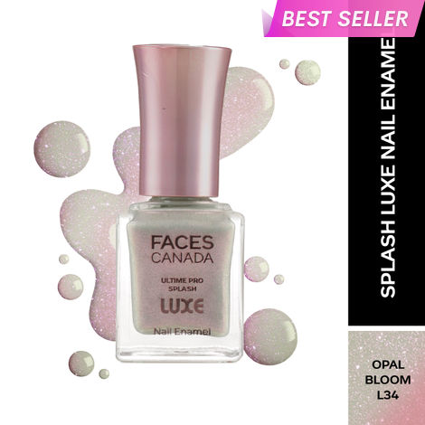Buy FACES CANADA Ultime Pro Splash Luxe Nail Enamel - Opal Bloom (L34), 12 ml | Glossy Finish | Quick Drying | Long Lasting | High Shine | Chip Defiant | Even-Finish | Vegan | Non-Toxic | Ethanol-Free-Purplle