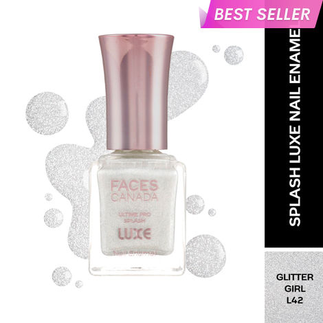 Buy FACES CANADA Ultime Pro Splash Luxe Nail Enamel - Glitter Girl (L42), 12 ml | Glossy Finish | Quick Drying | Long Lasting | High Shine | Chip Defiant | Even-Finish | Vegan | Non-Toxic | Ethanol-Free-Purplle