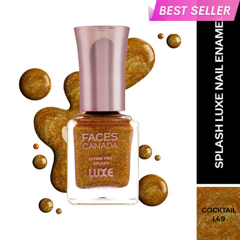 Buy FACES CANADA Ultime Pro Splash Luxe Nail Enamel - Cocktail (L49), 12 ml | Glossy Finish | Quick Drying | Long Lasting | High Shine | Chip Defiant | Even-Finish | Vegan | Non-Toxic | Ethanol-Free-Purplle