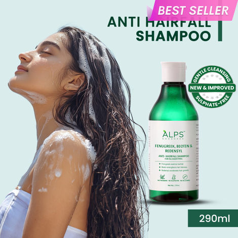 Buy Alps Goodness Fenugreek, Biotin & Redensyl Anti Hairfall Shampoo for All Hair Types (290 ml) I Hairfall Control Shampoo | Gentle & Mild Cleansing Shampoo | Sulphate Free, Silicone Free, Paraben Free-Purplle