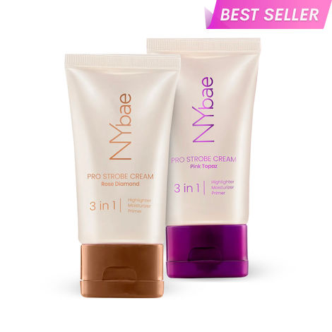 Buy NY Bae PRO Strobe Cream - Value Pack - Rose Diamond (30g) + Pink Topaz (30g) | Primer + Highlighter + Moisturiser | Dewy Makeup | Glowing Korean Skin Combo of 2-Purplle