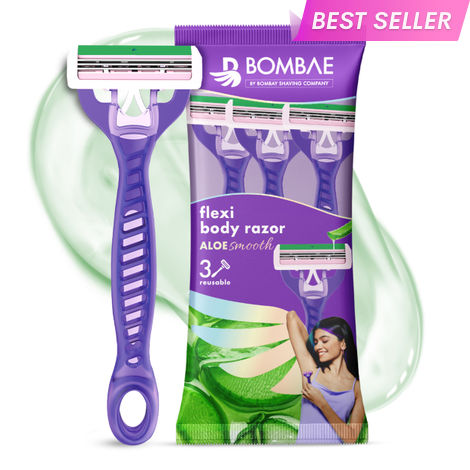 Buy Bombae Flexi Body Razor (Pack of 3)-Purplle