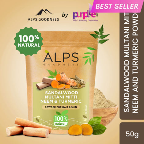 Buy Alps Goodness Sandalwood,Multani Mitti,Neem & Turmeric Powder (50 gm)-Purplle