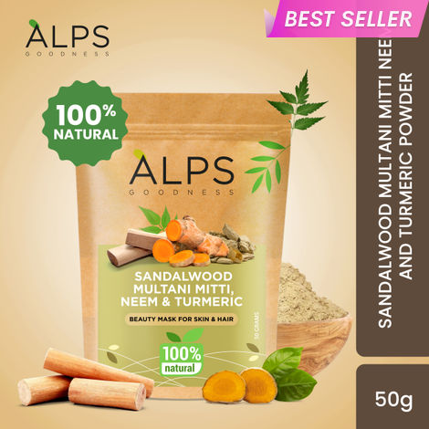 Buy Alps Goodness Sandalwood,Multani Mitti,Neem & Turmeric Powder (50 gm)-Purplle