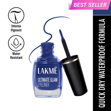 Buy Lakme Ultimate Glam Eye Liner, Semi Matte, Blue, 9 ml-Purplle