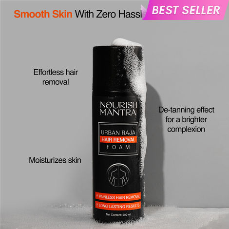 Buy Nourish Mantra Urban Raja Hair Removal Foam with Shea Butter for Painless Hair Removal - 200ml-Purplle