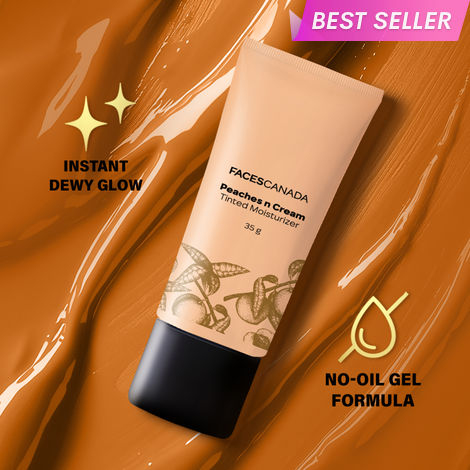 Buy FACES CANADA Peaches N Cream Tinted Moisturizer - Honey Beige 03, Full Size (35 gm) | Soft Peachy, Natural Glow | Lightly Tinted BB Cream | Non Oily Lightweight Gel Formula | Blends Easily | Suitable For All Skin Types-Purplle