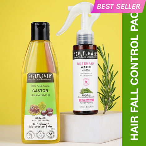 Buy Soulflower Hair Combo (Castor Oil 120 ml + Hair Spray 100 ml)-Purplle