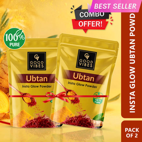Buy Good Vibes Ubtan Insta Glow Powder | 100% Natural Combo (Pack of 2) (50g)-Purplle