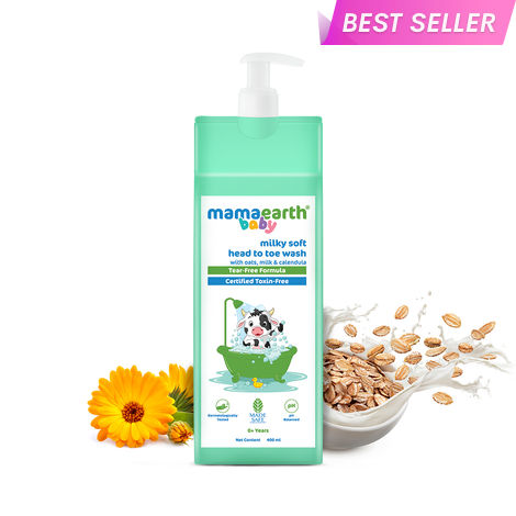 Buy Mamaearth Milky Soft Head to Toe Wash With Oats, Milk, and Calendula for Babies- 400 ml-Purplle