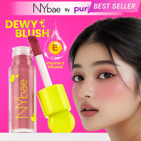 Buy NY Bae Dewy Creme Blush - Sunkissed Pink 01 (5.5 ml) | Liquid Blush | Dewy & Bold Finish | Natural Glow | Lightweight Formula | Buildable Pigment | Everyday Makeup | Hydrating Blush | Silky & Weightless | Long-Lasting Wear-Purplle