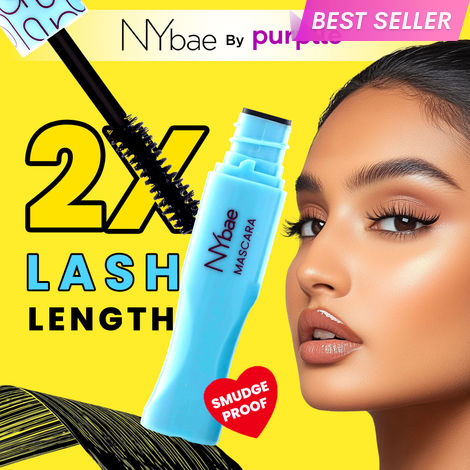 Buy NY Bae Long Lash Mascara - Intense Black (5 ml) | Mini Mascara | Volume + Length + Curl Effect | Thick Eyelashes | Smudgeproof | Dries Quickly | Eye Makeup | Travel Pack-Purplle