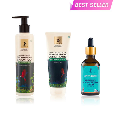 Buy Pilgrim Shine & Revive Hair Care Kit –Shampoo (200 ml), Conditioner (200 ml) & Hair Growth Serum (50 ml) |Boosts Hair Growth | With Redensyl, Anagain & Patua Oil|For Men & Women-Purplle