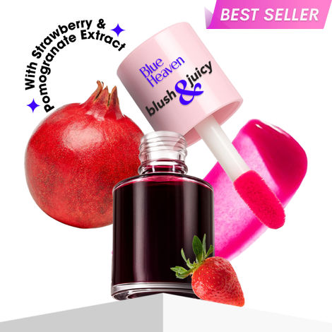 Buy Blue Heaven Blush & Juicy Lip & Cheek Tint Infused with Pomegranate & Strawberry Extract | Multipurpose 3 in 1 Lip Tint | Long Lasting, Water Proof & Hydrating Liquid Blush | Watermelon Juice, 9 ml-Purplle