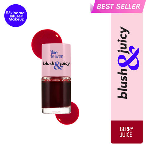 Buy Blue Heaven Blush & Juicy Lip & Cheek Tint Infused with Pomegranate & Strawberry Extract | Multipurpose 3 in 1 Lip Tint | Long Lasting, Water Proof & Hydrating Liquid Blush | Berry Juice, 9 ml-Purplle