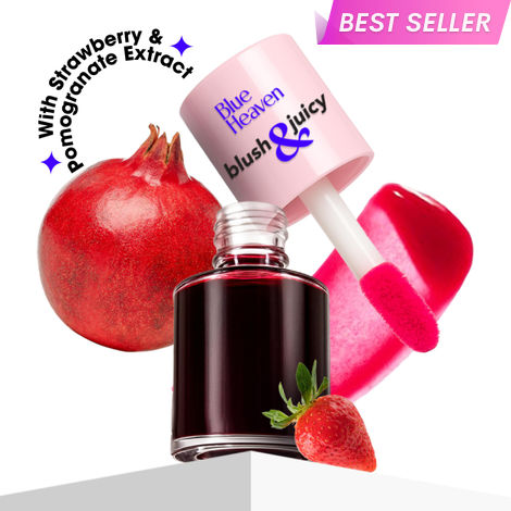 Buy Blue Heaven Blush & Juicy Lip & Cheek Tint Infused with Pomegranate & Strawberry Extract | Multipurpose 3 in 1 Lip Tint | Long Lasting, Water Proof & Hydrating Liquid Blush | Berry Juice, 9 ml-Purplle