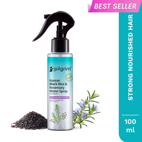 Buy Pilgrim Korean Black Rice & Rosemary Water Spray With Biotin for Strong, Nourished Hair, 100 ml-Purplle