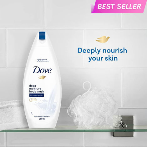 Buy Dove Deep moisture body wash, 250 ml + (Free Loofah)-Purplle