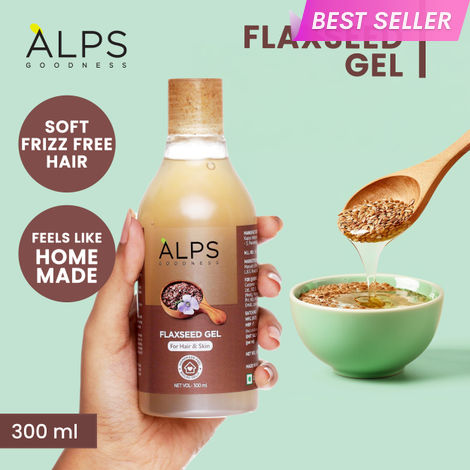 Buy Alps Goodness Flaxseed Gel (300 ml) | For Hair & Skin | Frizz-Control | Smoothening | Moisture Rich | Soft Long Hair-Purplle