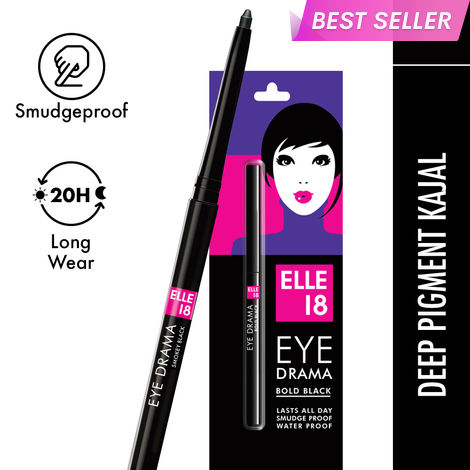 Buy Elle18 Eye Drama Kajal, Matte Finish, Bold Black, Smudge proof & Water proof Kajal | 0.35 gm-Purplle