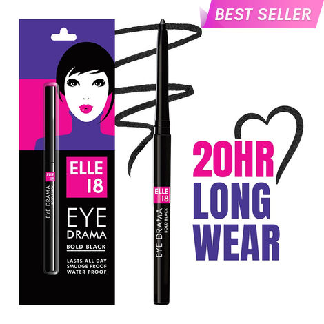Buy Elle18 Eye Drama Kajal, Matte Finish, Smudge Proof & Water Proof Kajal, Bold Black (0.35 gm)-Purplle