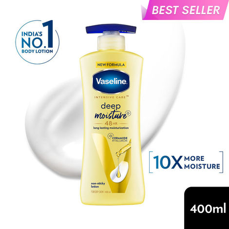 Buy Vaseline Deep Moisture Body Lotion |For Dry Skin | Cushion Soft Skin| With Ceramides Hyaluron Moisture Fillers 400 ml-Purplle