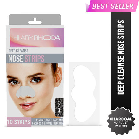 Buy Hilary Rhoda Deep Cleanse Nose Strips | Instant Removal | Removes Blackheads & Whiteheads | Formulated with Natural Extracts | 10 Strips (Charcoal- Shade 2)-Purplle