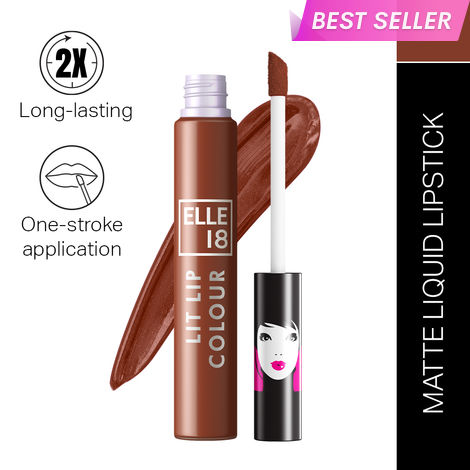 Buy Elle18 Liquid Lip Color|| Nutty Latte|| 5.6 ml-Purplle