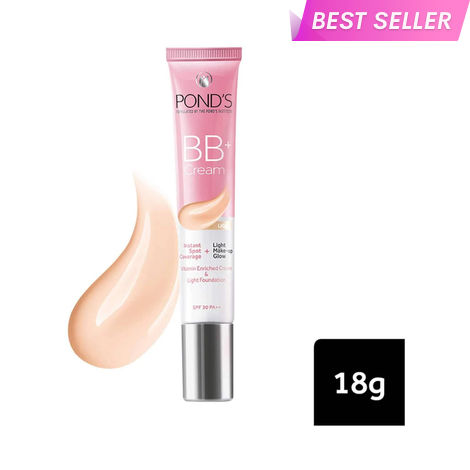 Buy Ponds BB+ Cream| Instant Spot Coverage + Light Make-up Glow | Tinted Moisturiser | Enhances Glow |Ivory |18 gms-Purplle